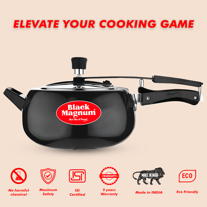 Hard Anodized Handi Pressure Cooker With Stainless Steel Lid