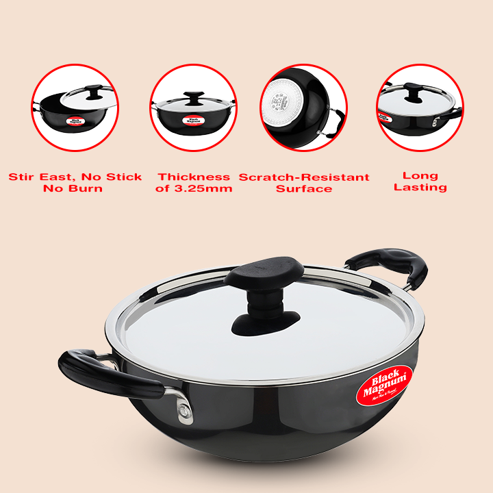 Hard Anodized Deep Kadhai