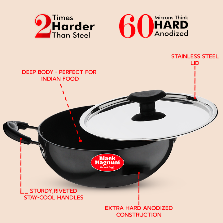Hard Anodized Deep Kadhai