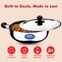 Load image into Gallery viewer, Stainless Steel Deep Kadai
