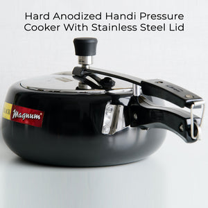 Hard Anodized Handi Pressure Cooker With Stainless Steel Lid